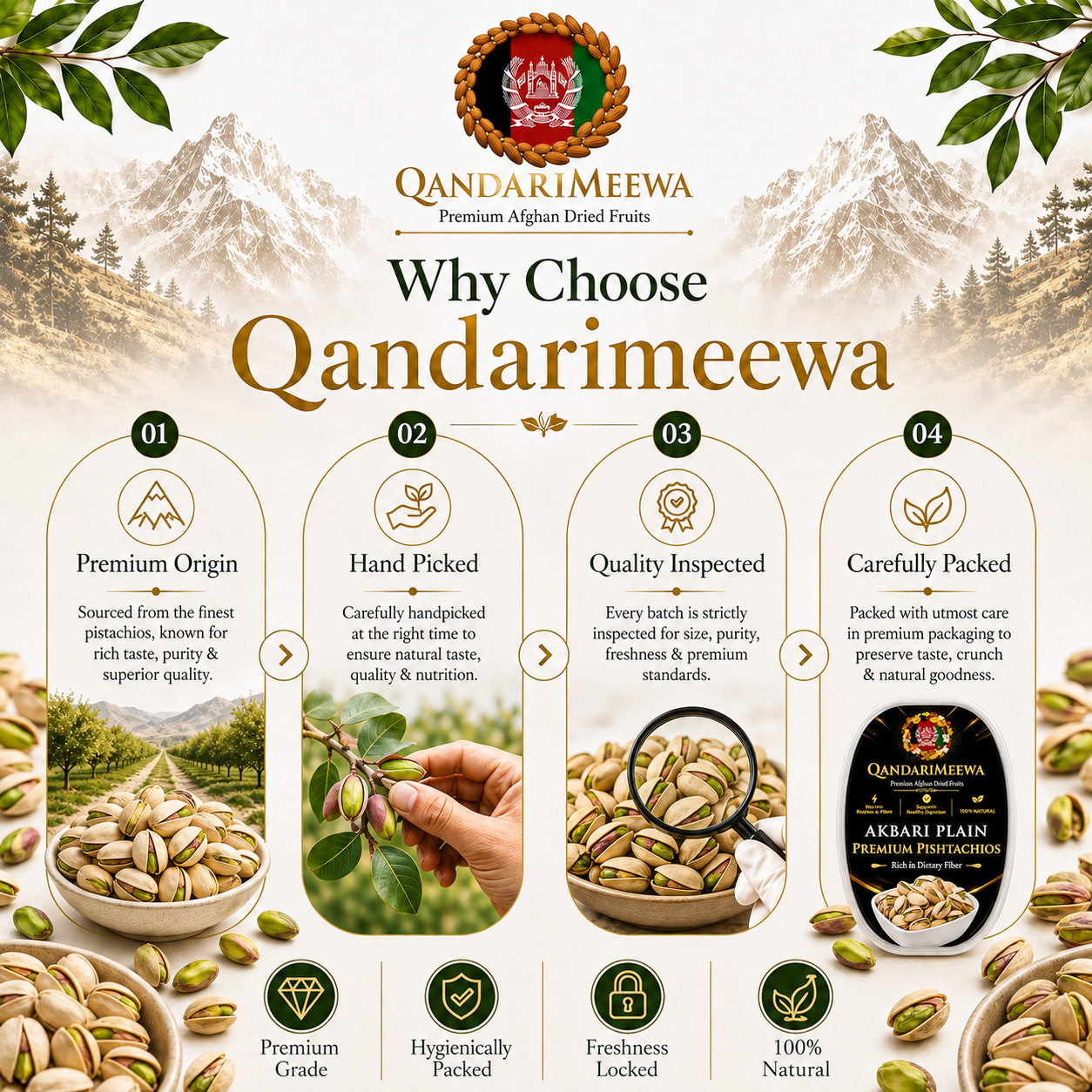 QandariMeewa Roasted & Salted Pistachios (Pista) - Image 4