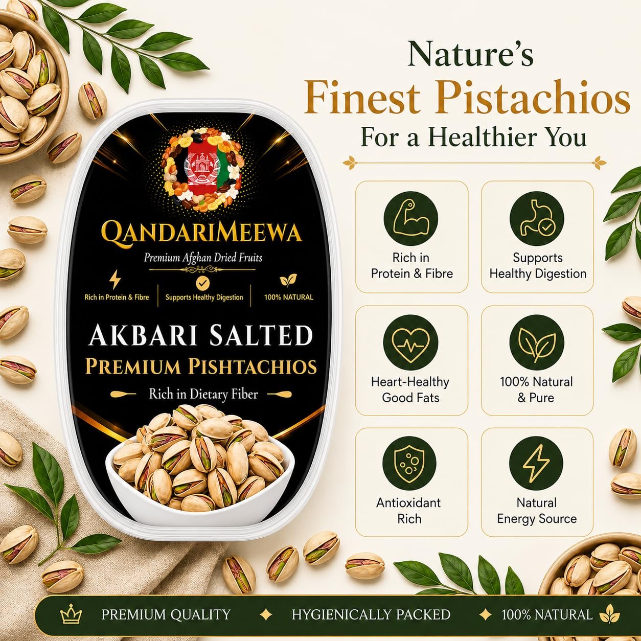 QandariMeewa Premium Akbari Salted Pistachios - Image 2