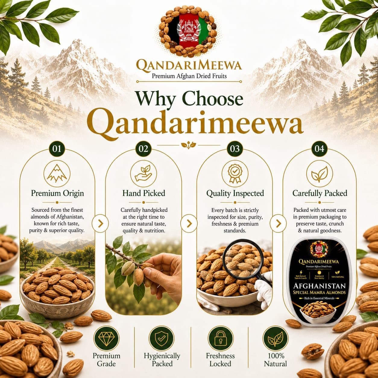 QandariMeewa Mamra Almonds (Badam) - Image 2
