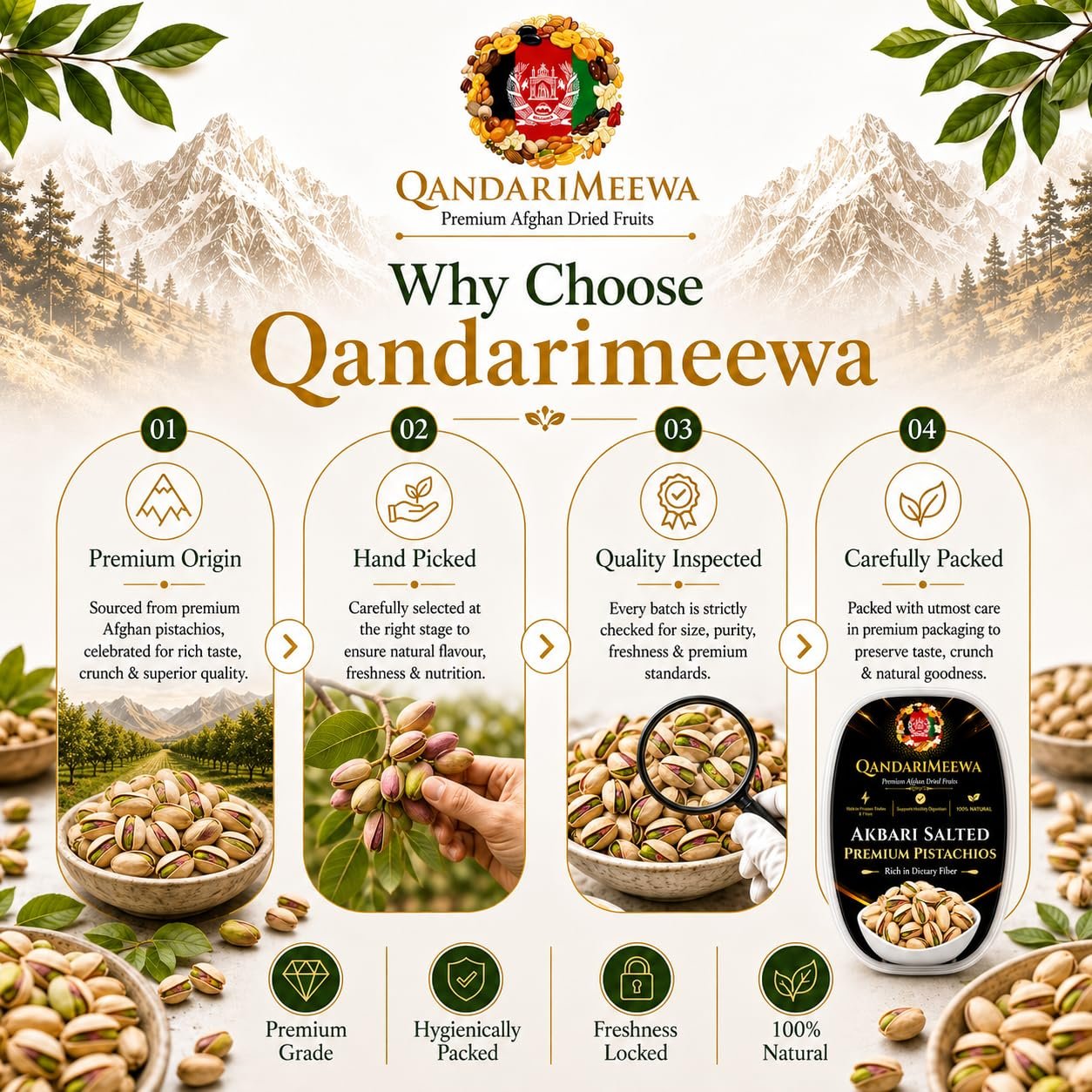 QandariMeewa Premium Akbari Salted Pistachios - Image 3