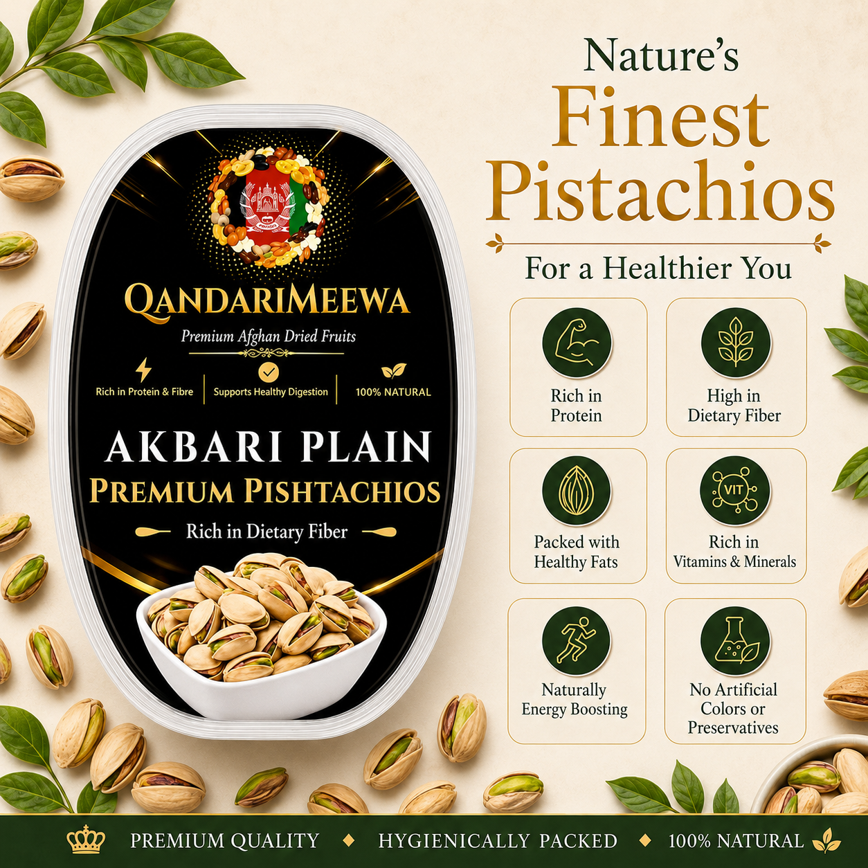QandariMeewa Roasted & Salted Pistachios (Pista) - Image 2